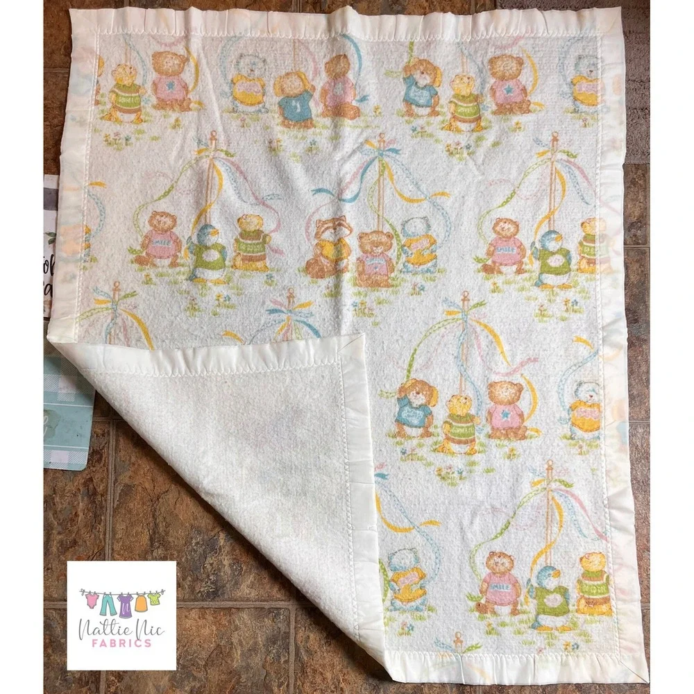 Vintage Otter and Racoon Baby‎ Blanket